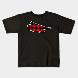 Saturna Island Silhouette in Red and Black Plaid - Simple Pattern - Saturna Island Kids T-Shirt